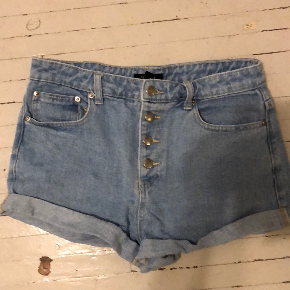 High Waisted Light Jean Shorts Forever 21